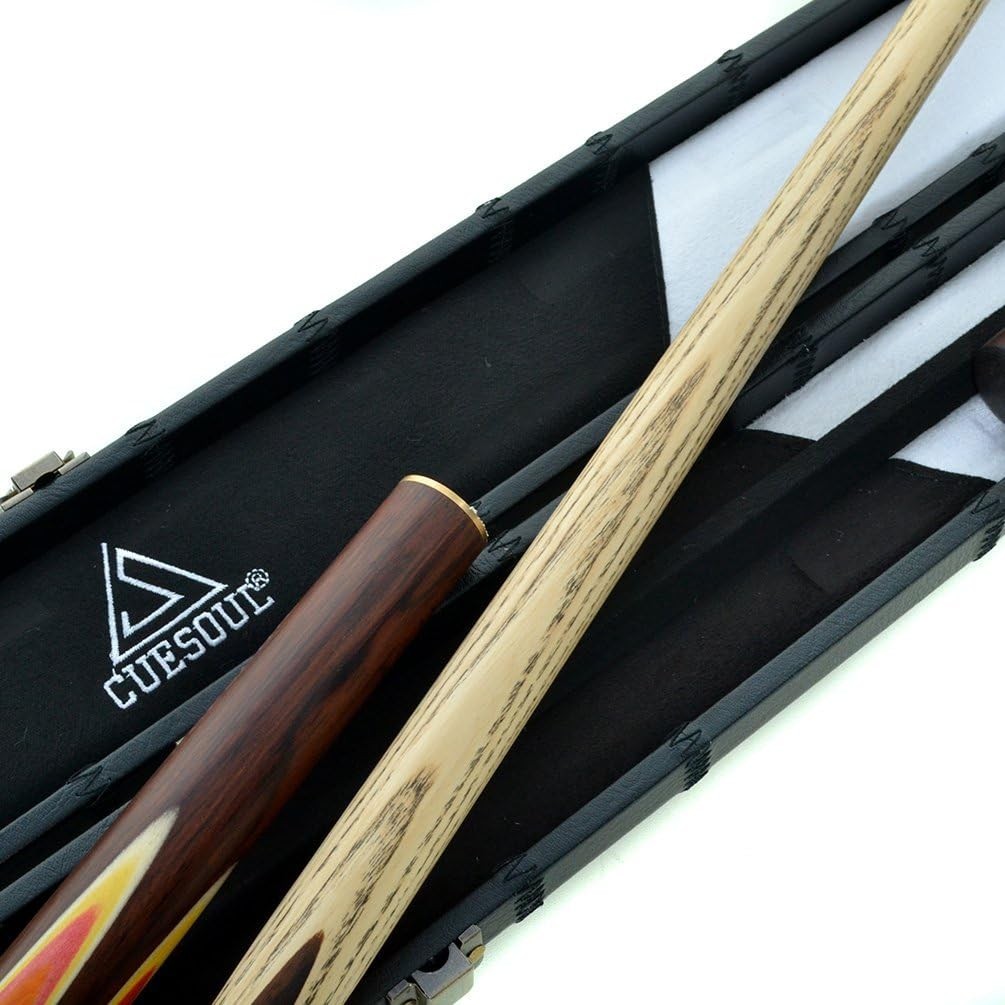 57” Snooker Cue 3/4 Joint Ash Shaft 9.5mm Tip Extensions Case 18oz