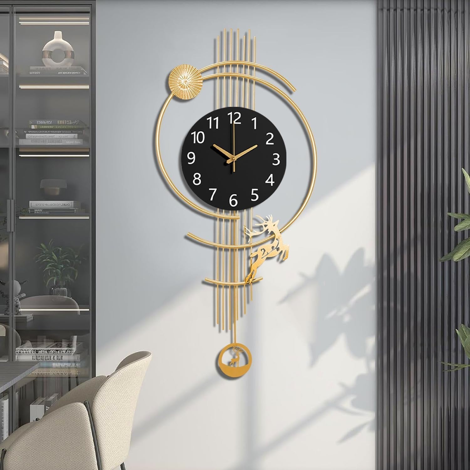 Modern Silent Wall Clock Large Gold Art Deco Living Room Home Decor