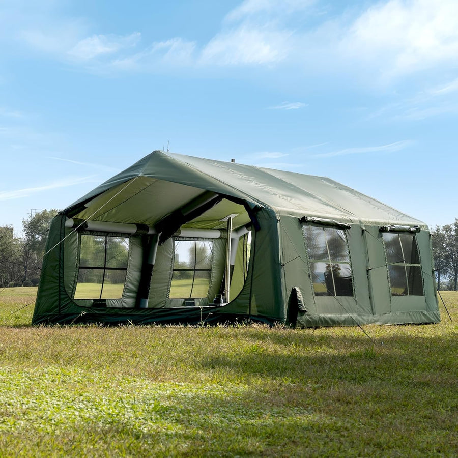 Inflatable Camping Tent with Hand Infl, Easy Assemble Waterproof Windproof Outdo