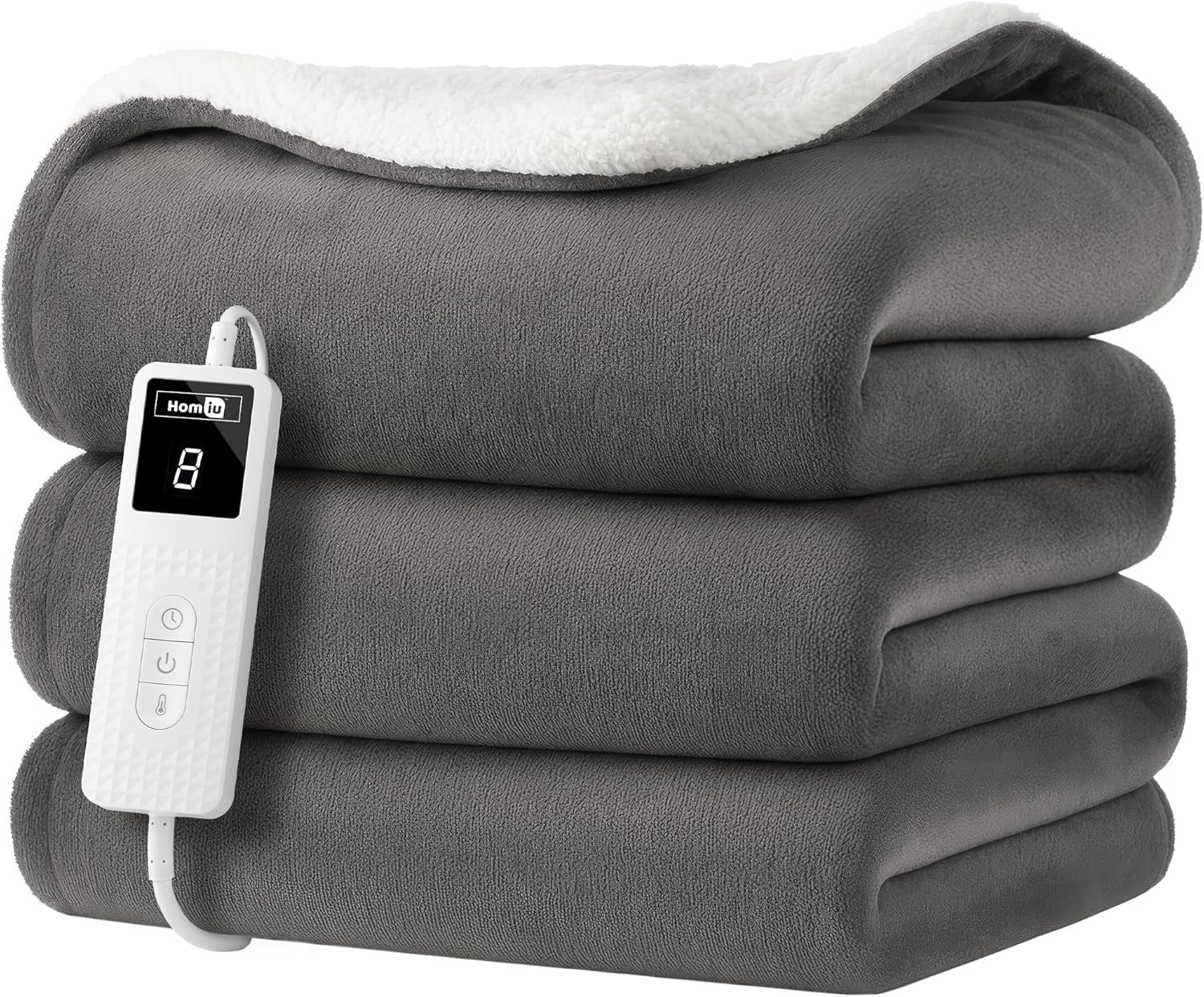 Electric Heated Throw Blanket Fleece Sherpa Fast Heat 9 Settings Timer