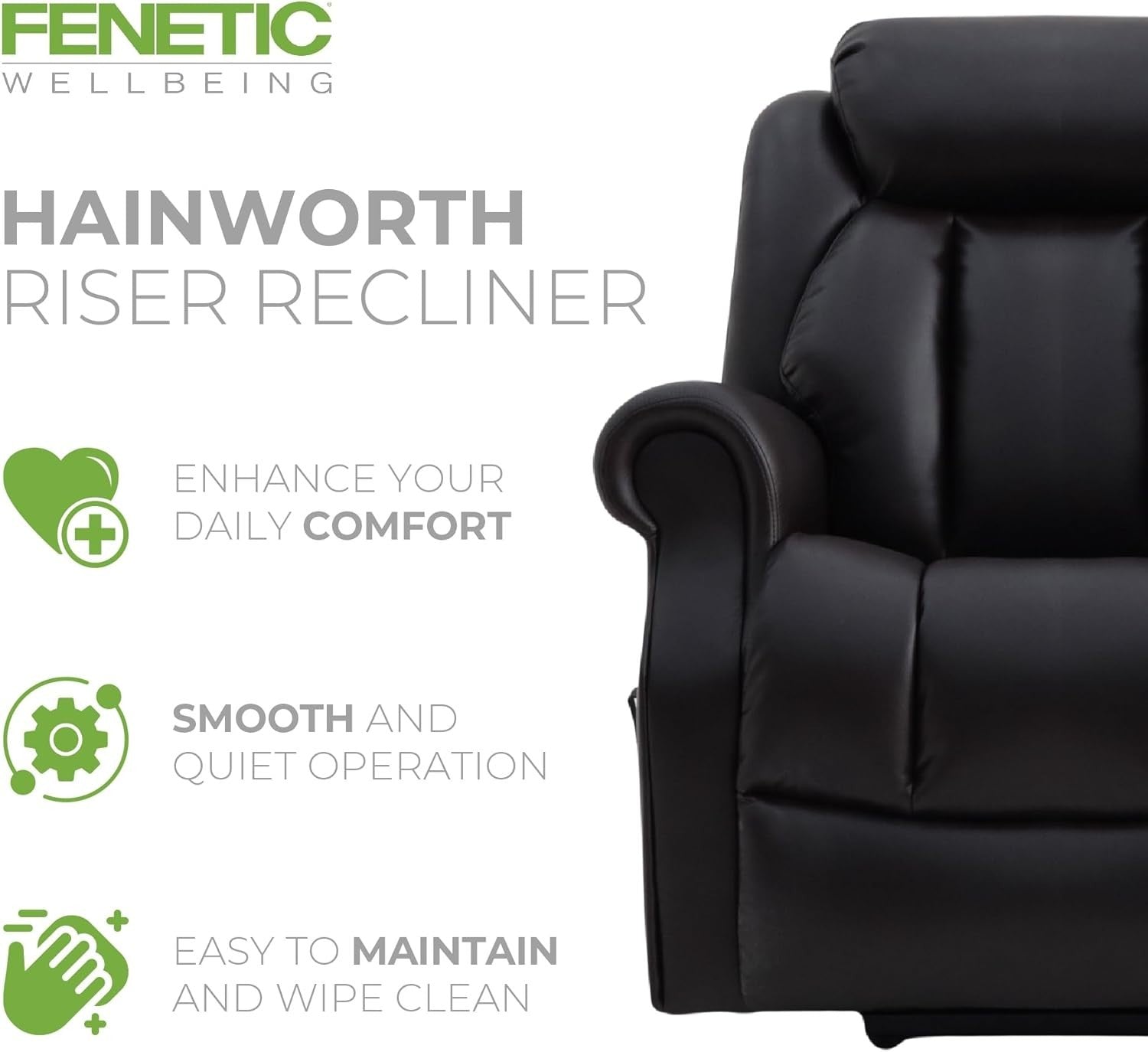 Dual Motor Lift Recliner Chair Heat Massage Leather Riser Mobility Support Black