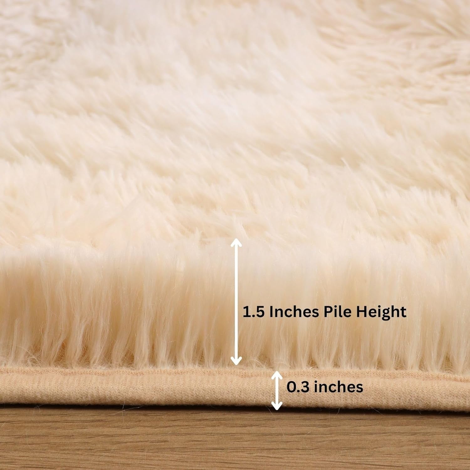 Cream Runner Rug 80x300cm Fluffy Shaggy Tie Dye Non Slip Thick Pile Carpet
