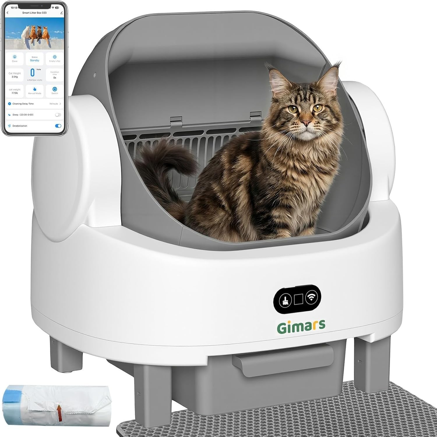 Self Cleaning Cat Litter Box App Control Open Top Automatic XXL