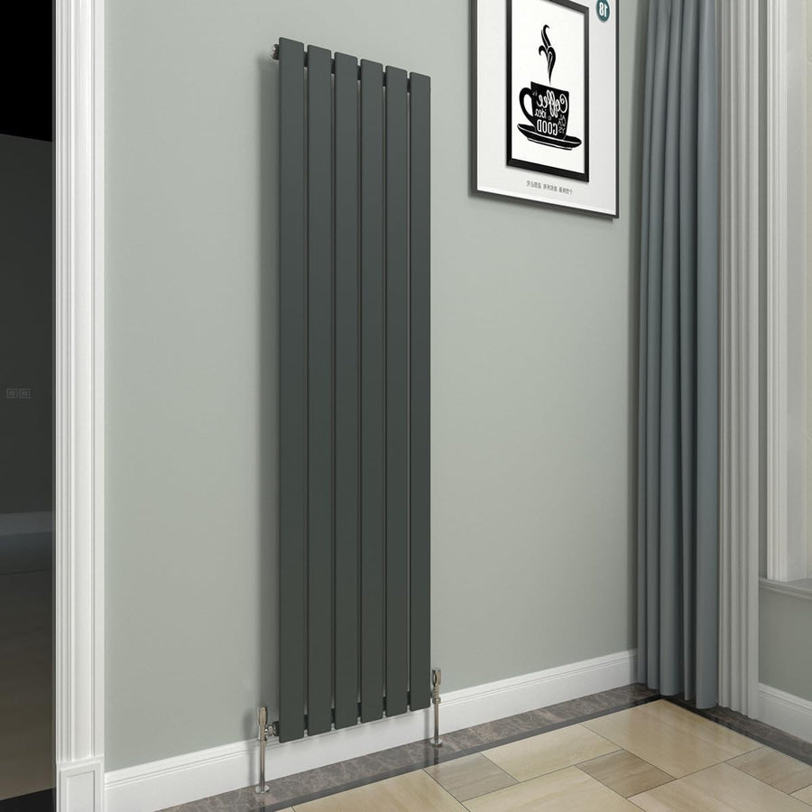 Vertical Designer Radiator Anthracite 1600x408mm Modern Central Heating