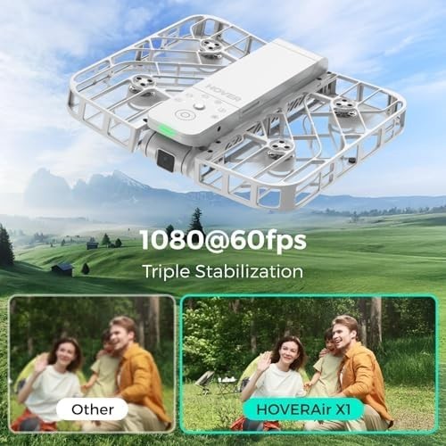 2.7K HDR Foldable Self-Flying Drone with Follow-Me Mode & 2 Batteries (White)
