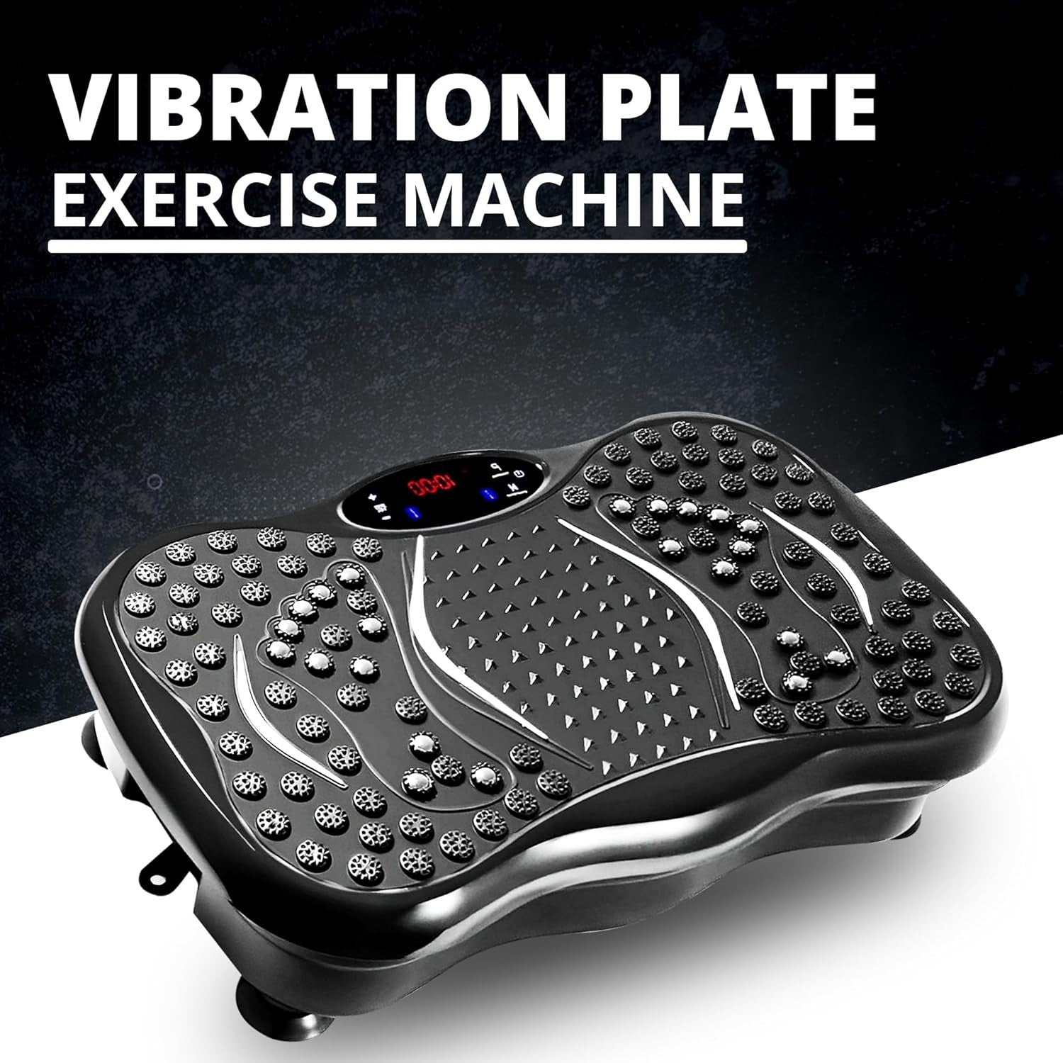 Black Vibration Plate Exercise Machine Full Body Workout 99 Levels