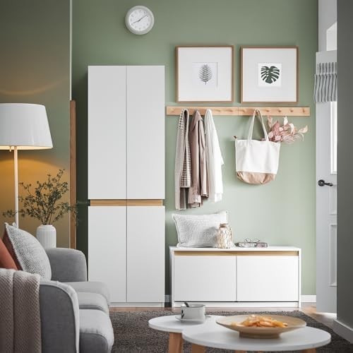 Slim White Wardrobe with Hanging Rail & Adjustable Shelves – Bedroom Storage