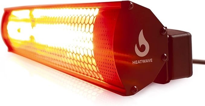 Outdoor Patio Heater 2kW Wall Mounted IP65 Weatherproof Fast Heating Compact