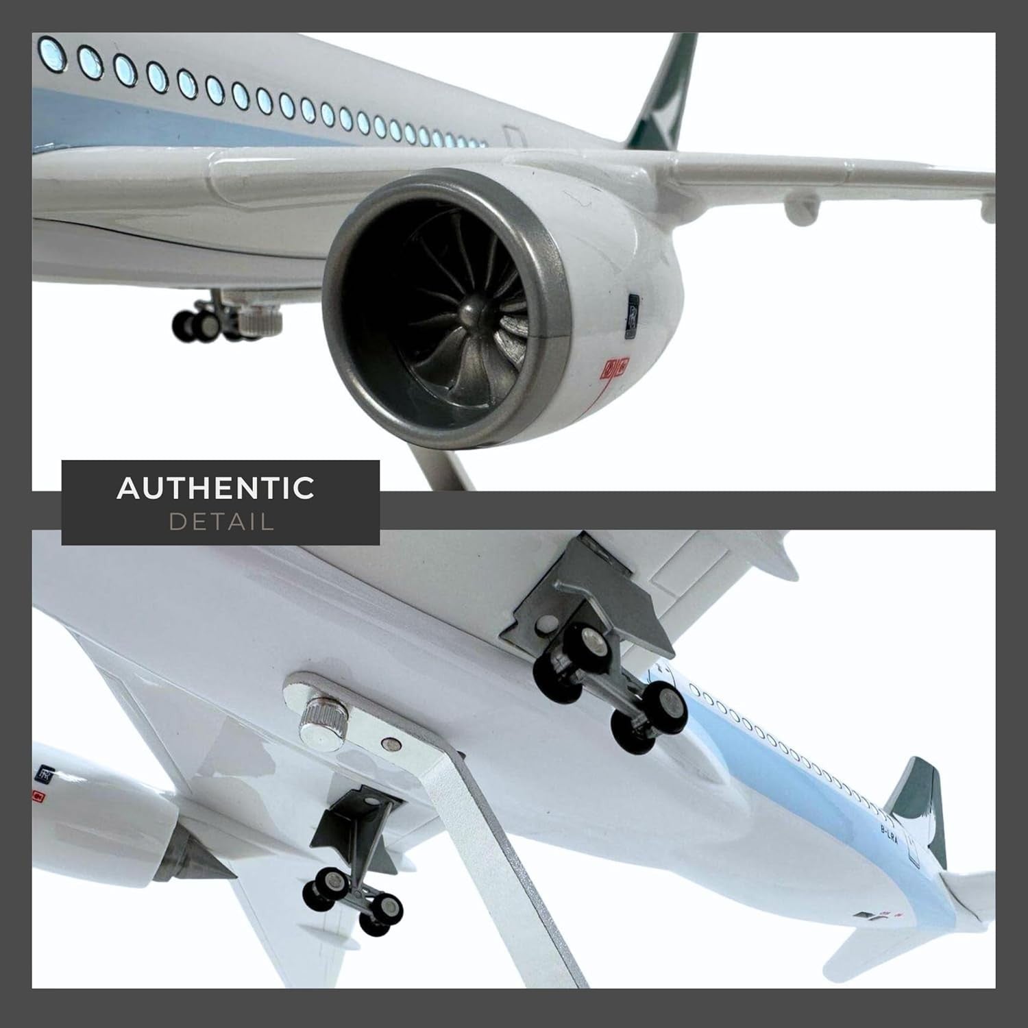 Large Scale Model Plane w/ Voice-Activated Lights & Stand | Aviation Gift