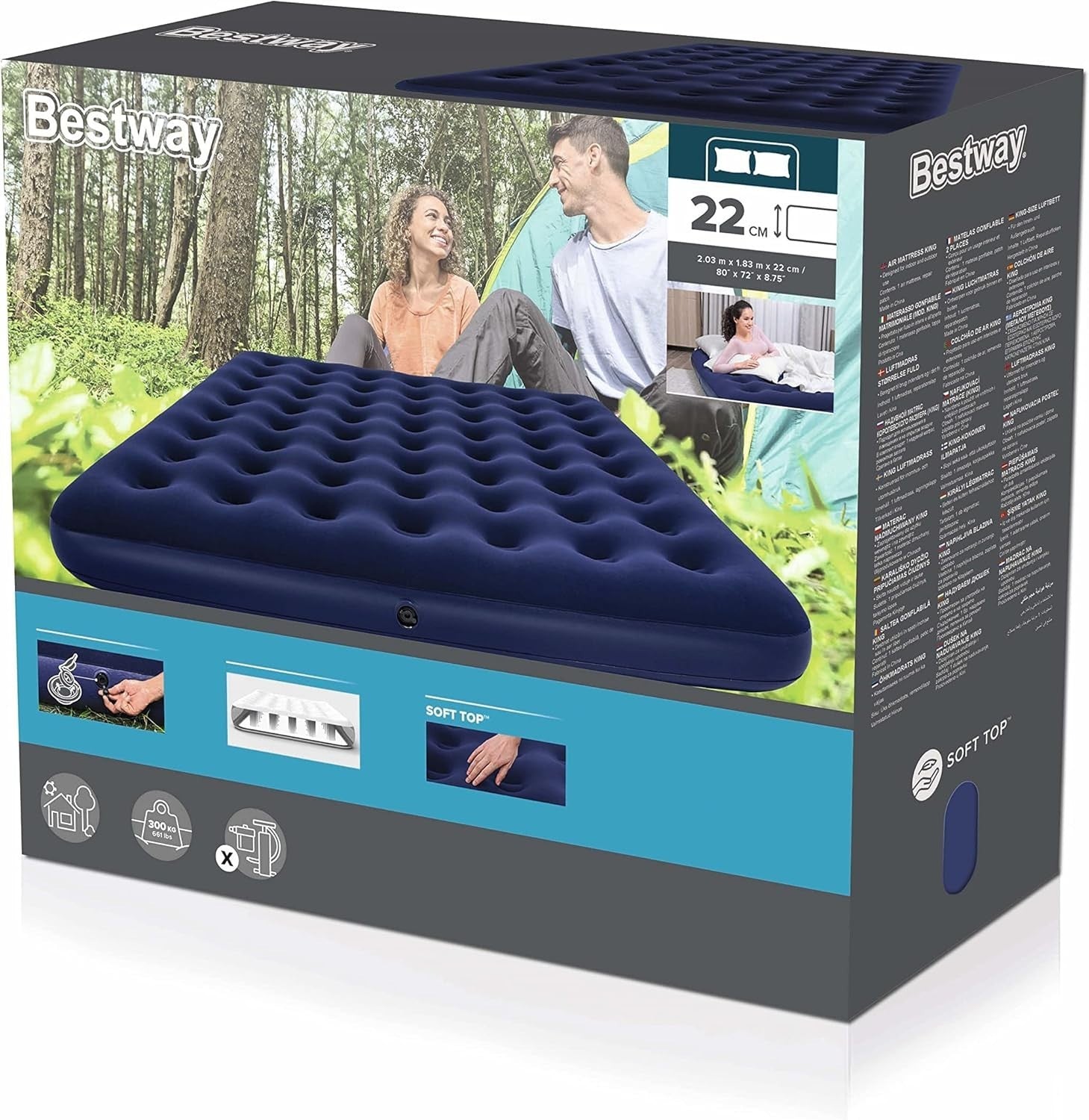 King Size Inflatable Air Mattress for Indoor & Outdoor Use Two-Person