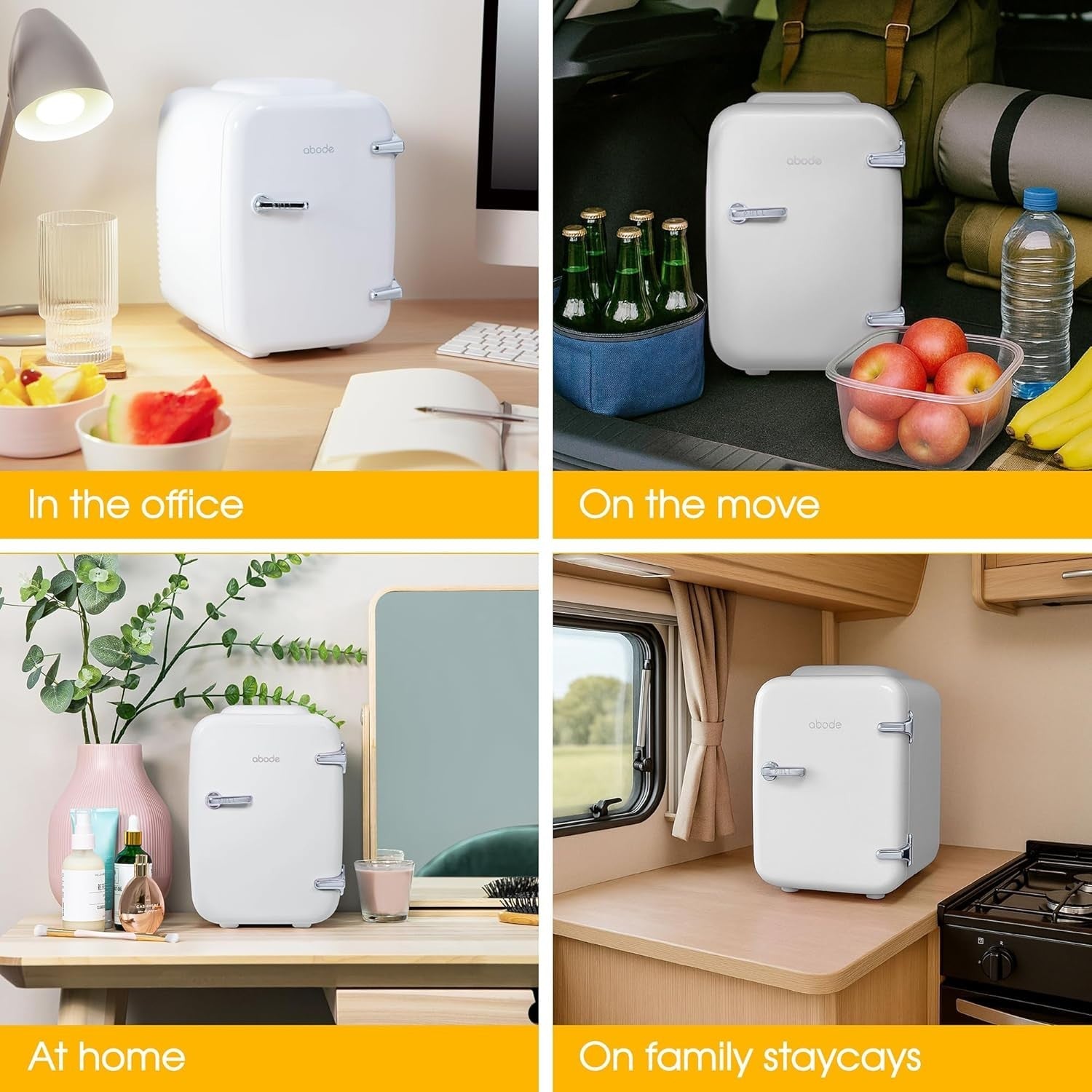 4L Portable Mini Cooler & Warmer Retro Fridge AC/DC Compact Bedroom Car