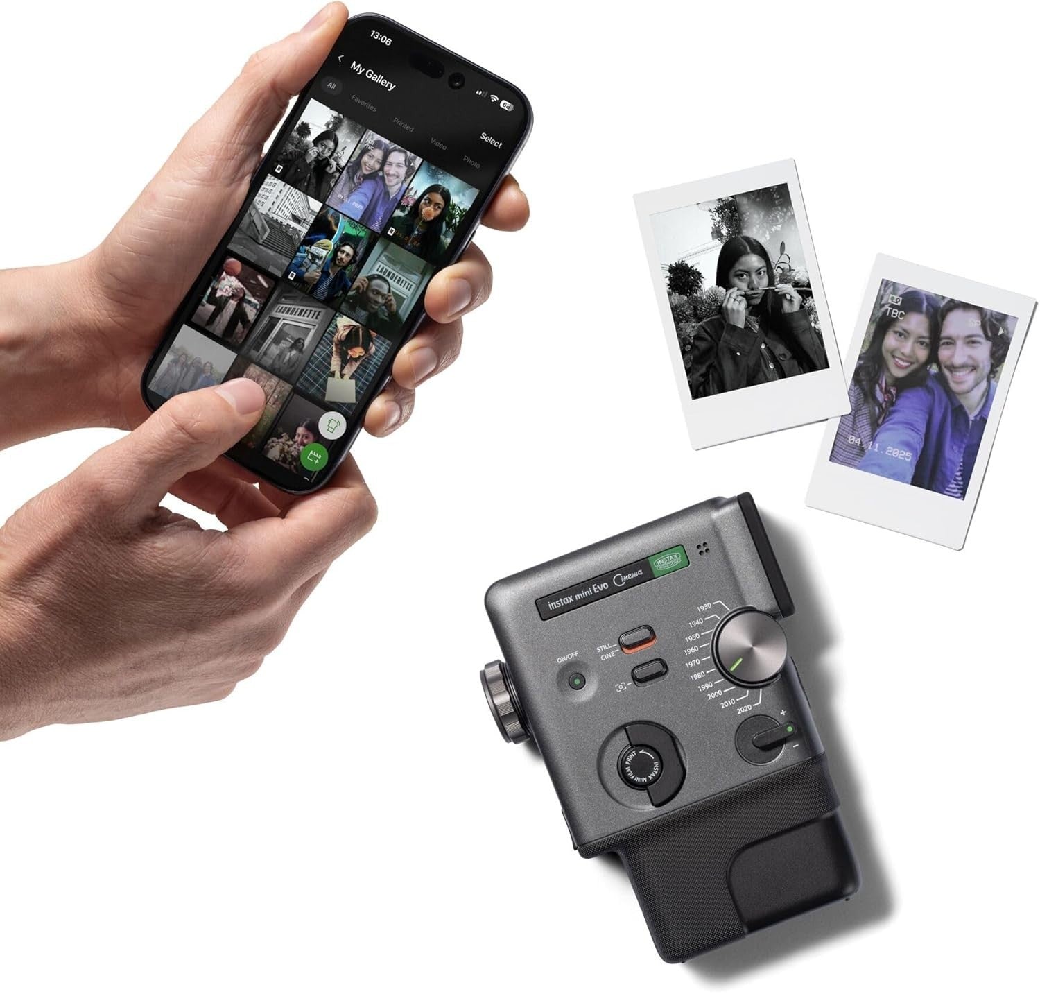 3 in 1 Hybrid Instant Camera Printer Video Camera LCD Bluetooth Black