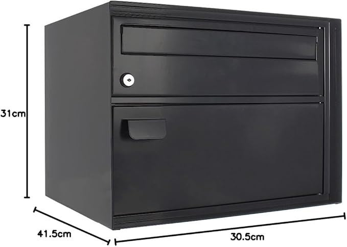Secure Wall-Mount Parcel Mailbox Steel Lockable Drop Box Weatherproof & Spacious