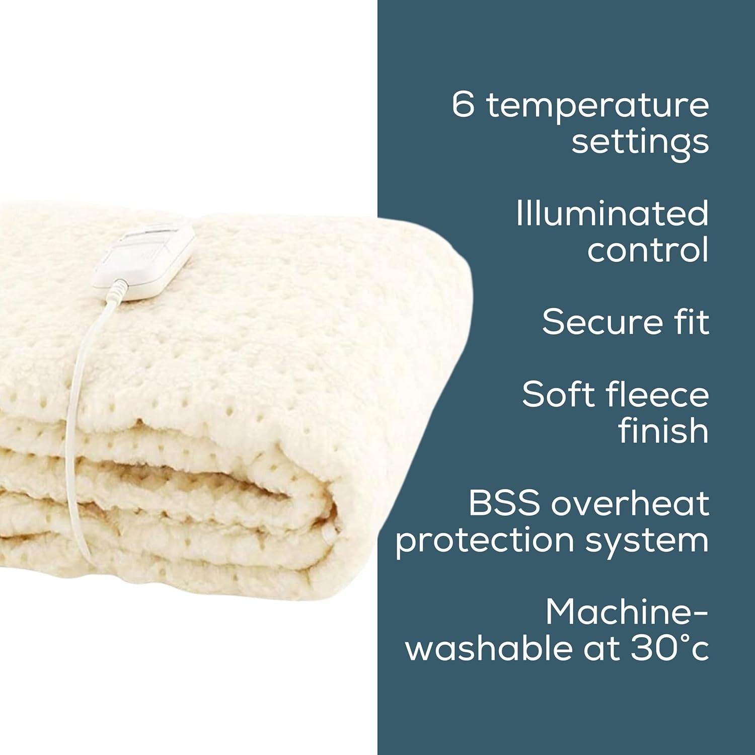 Double Electric Heated Mattress Cover Dual Control 6 Heat Washable Fitted