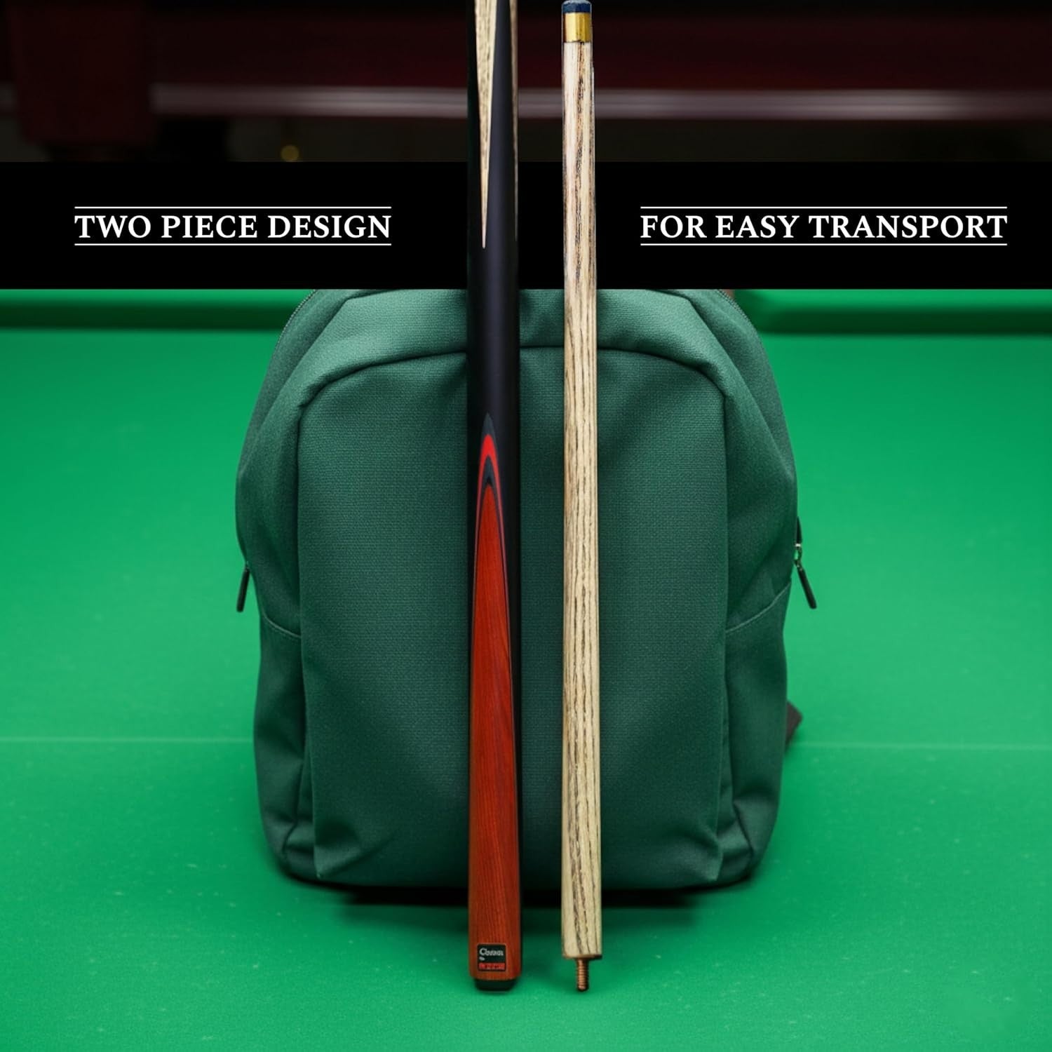 145cm 2 Piece Ash Snooker Cue 9.5mm Tip Classic Four Point