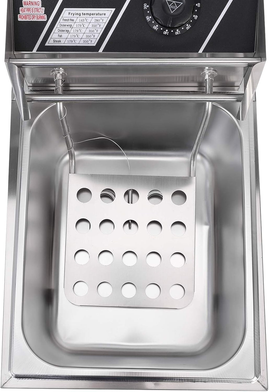 10.8L Commercial Deep Fat Fryer 2500W Stainless Steel Countertop