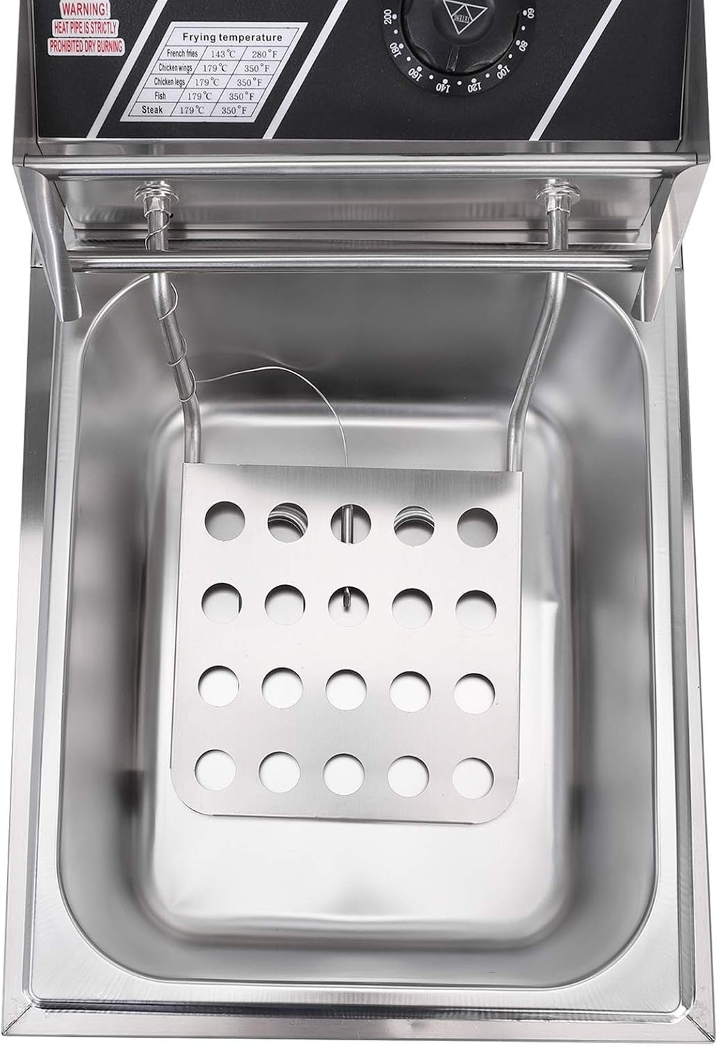 10.8L Commercial Deep Fat Fryer 2500W Stainless Steel Countertop