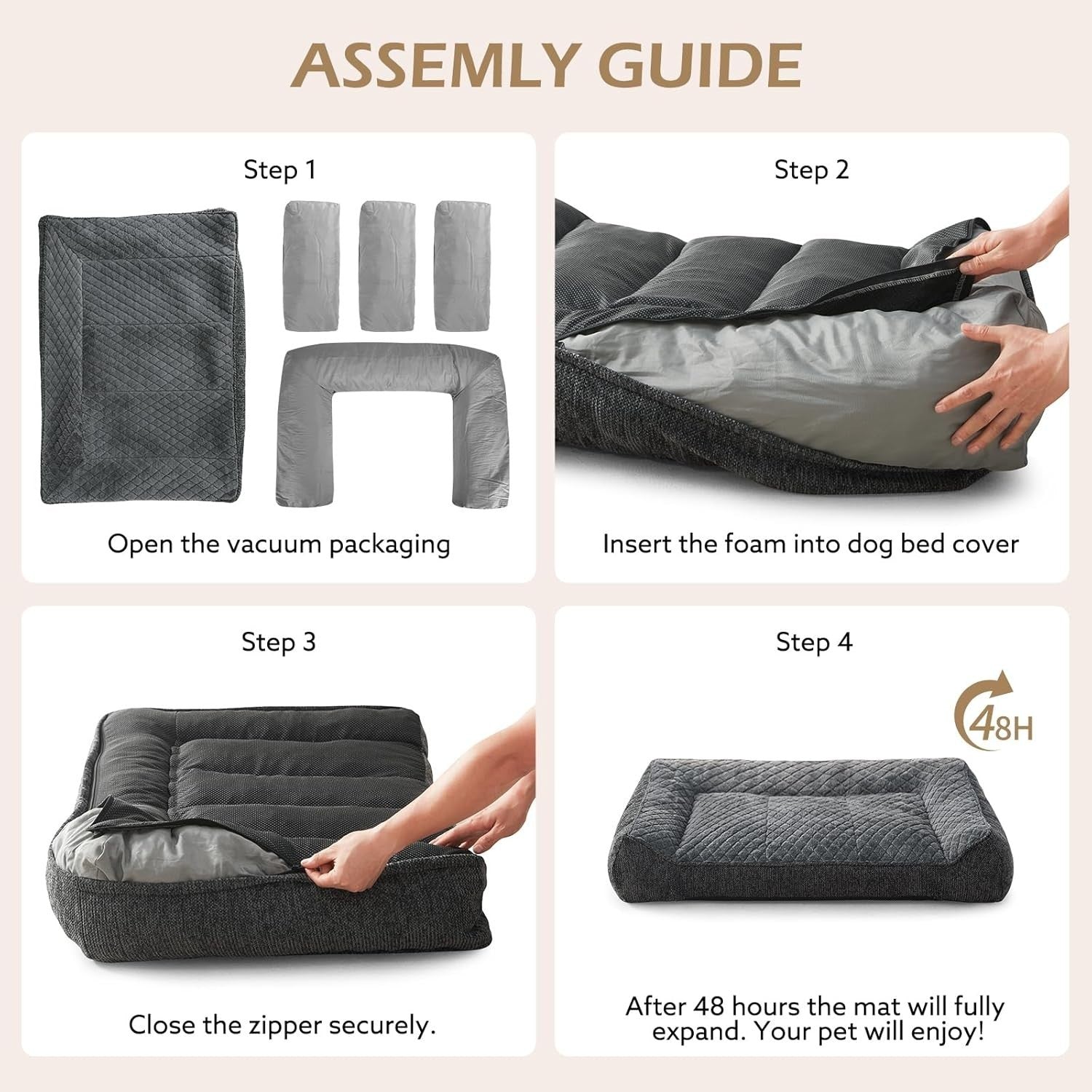 XL Orthopedic Dog Sofa Bed 107x76cm Extra Thick Washable