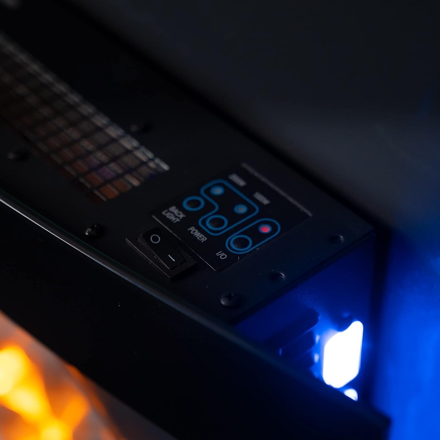 72cm Wall Mounted Electric Fireplace Curved Glass with Pebble & Log Flame