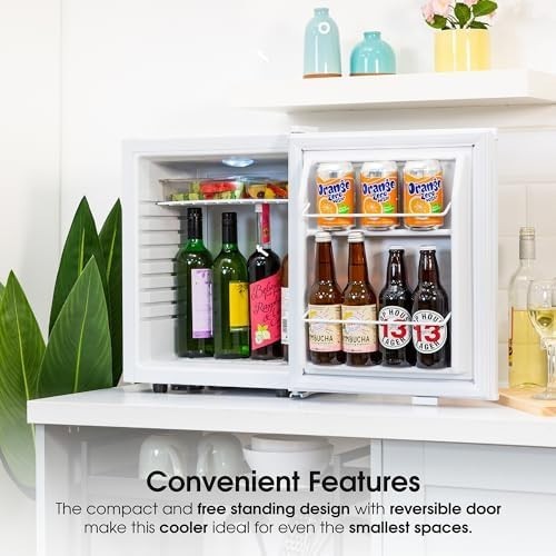 25L Mini Fridge Thermoelectric Quiet Portable for Bedroom Home White