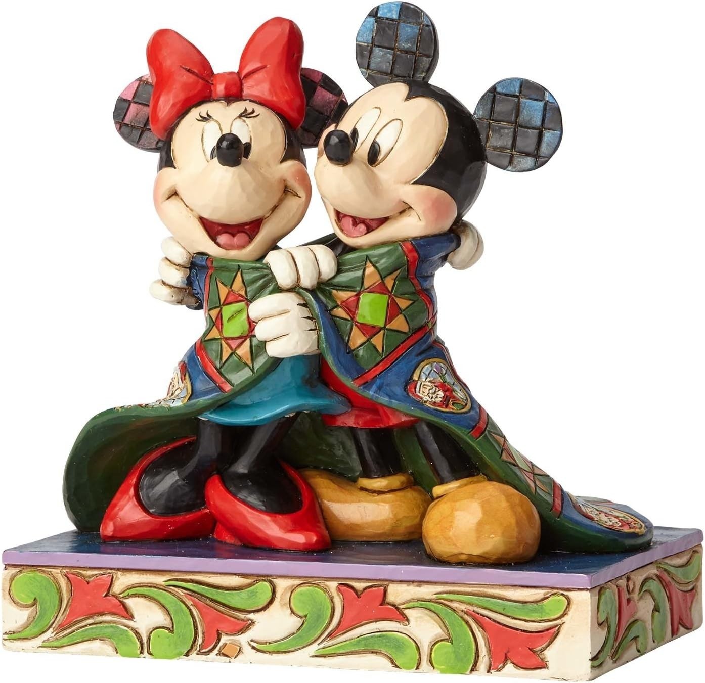 Romantic Mouse Couple Figurine Resin Hand-Painted Ornament Love Hug Gift Boxed