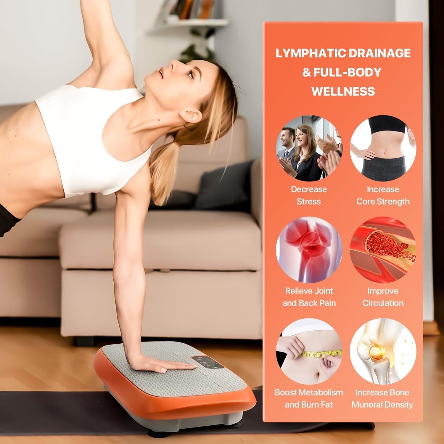 Vibration Plate Fitness Platform 99 Speeds Full Body Shaker Home Use