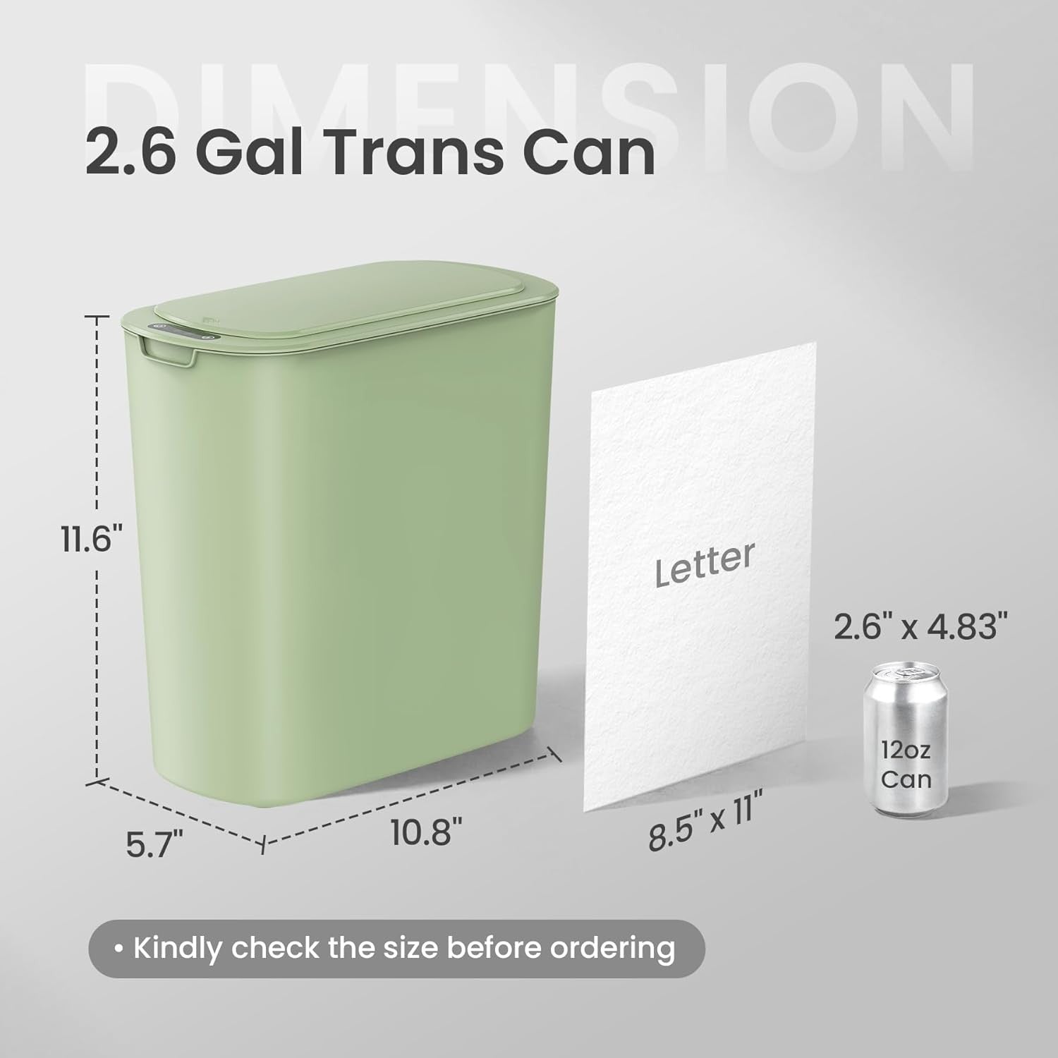 2.6G Touchless Motion Sensor Trash Can | Smart Bathroom Wast Bin