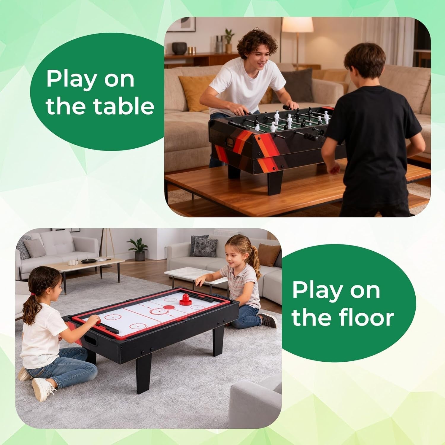 4 in 1 Combo Game Table Foosball Air Hockey Pool Ping Pong Play