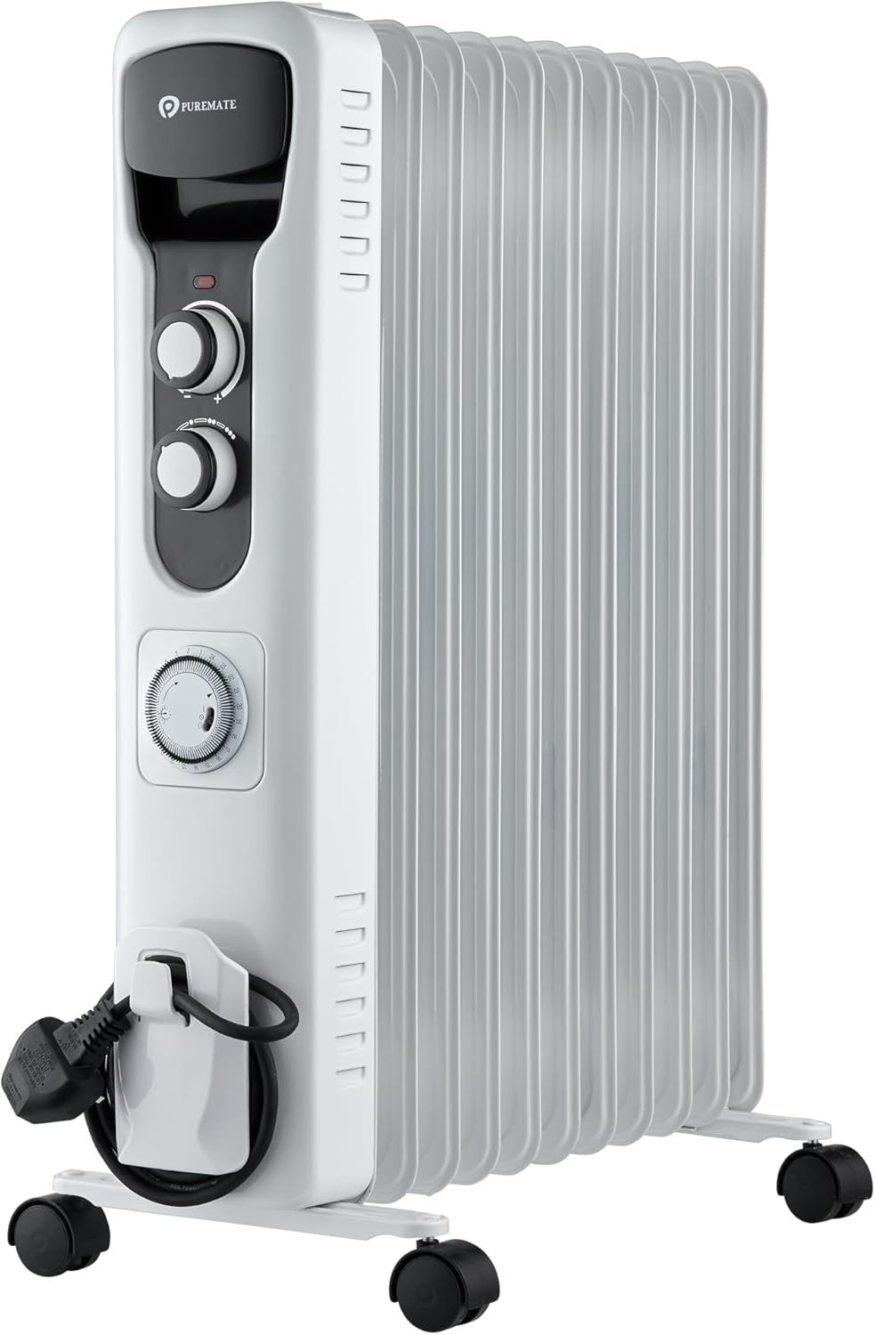 Oil Filled Radiator Heater 2500W 11 Fin Electric Portable Heater Timer
