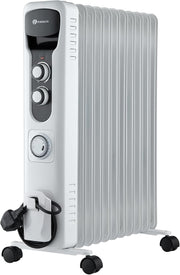 Oil Filled Radiator Heater 2500W 11 Fin Electric Portable Heater Timer