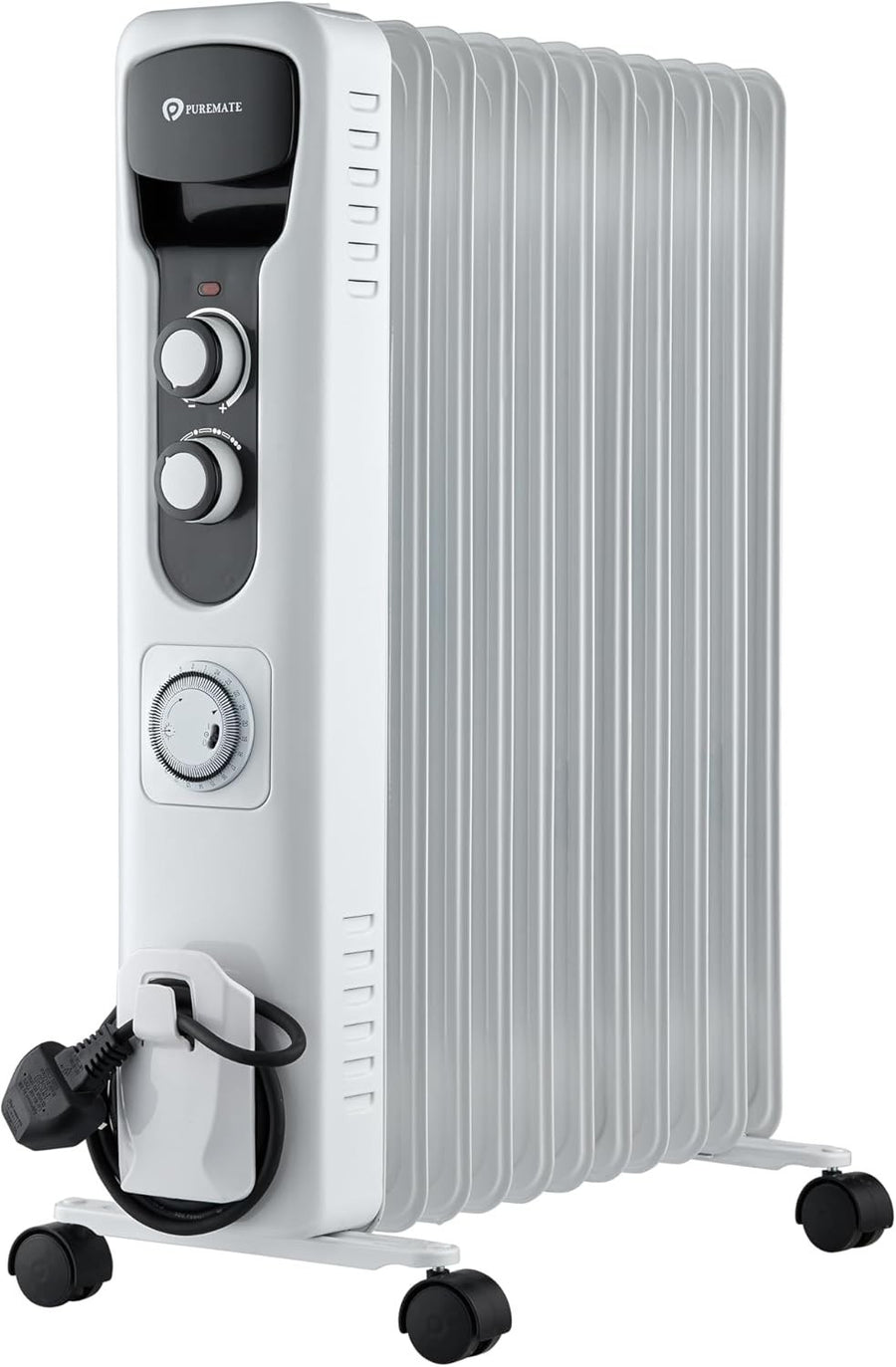 Oil Filled Radiator Heater 2500W 11 Fin Electric Portable Heater Timer