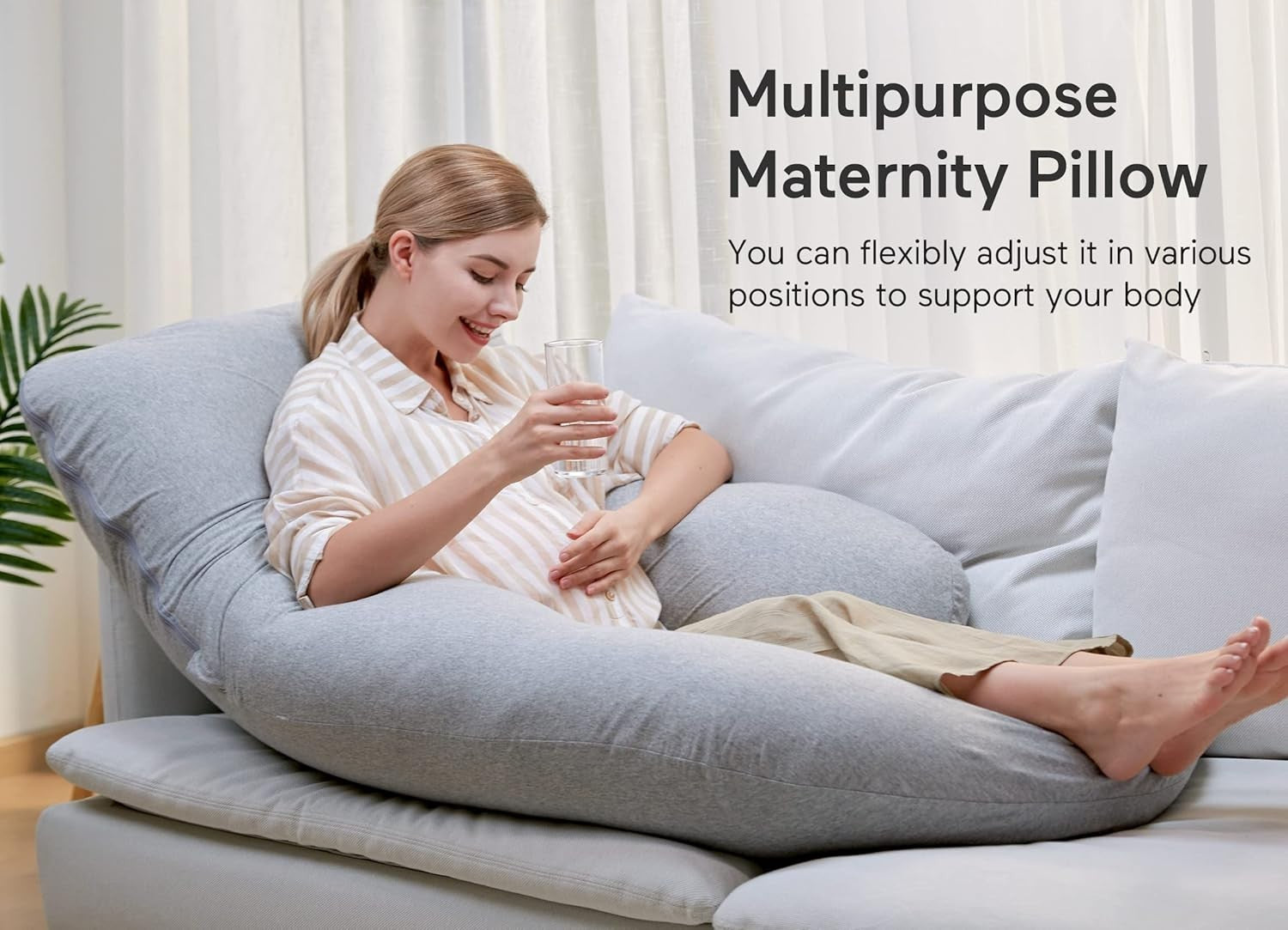 U Shaped Pregnancy Pillow 57in Full Body Maternity Support Sleep Pillow