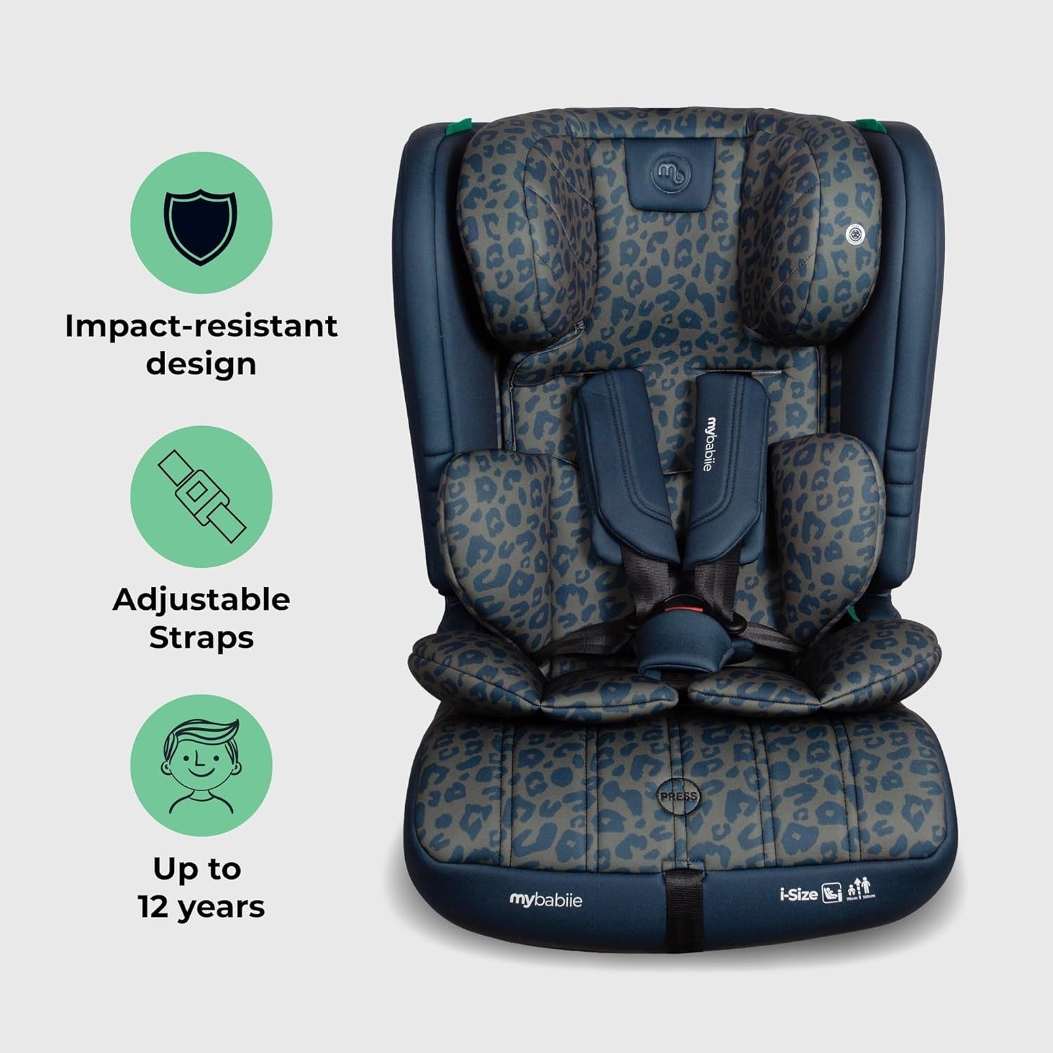 i-Size R129 Toddler Booster Car Seat 5-Point Harness 76–150cm