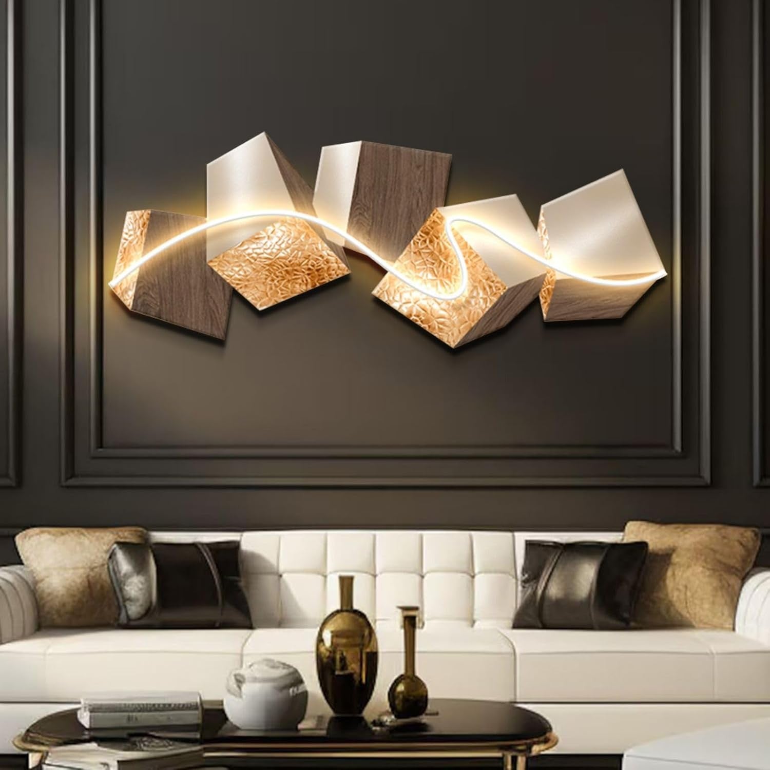 LED Light Wall Art 3D Illuminated MDF Panel Modern Decor