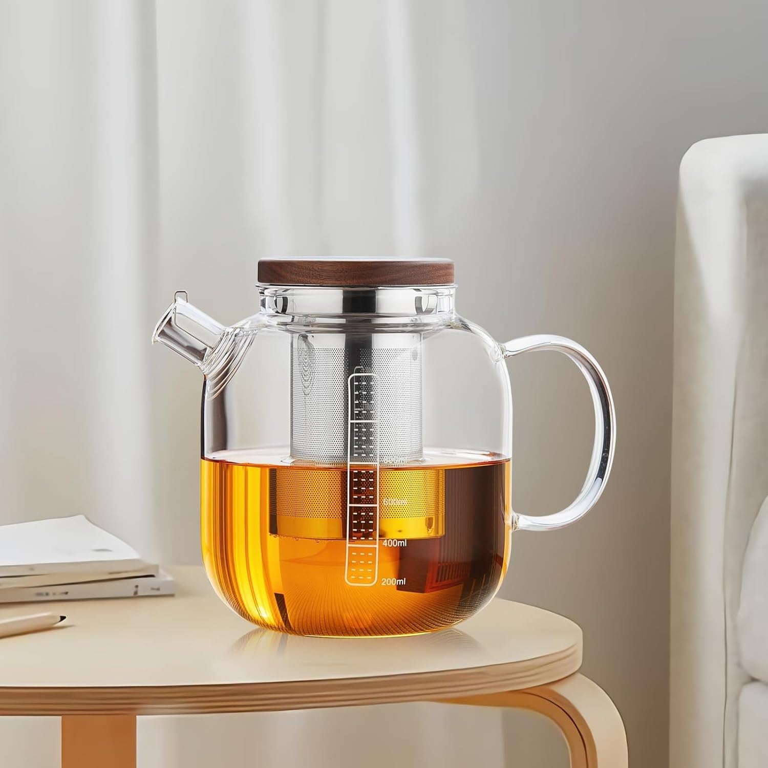 40oz Glass Teapot with Infuser Borosilicate Tea Pot Stovetop Safe