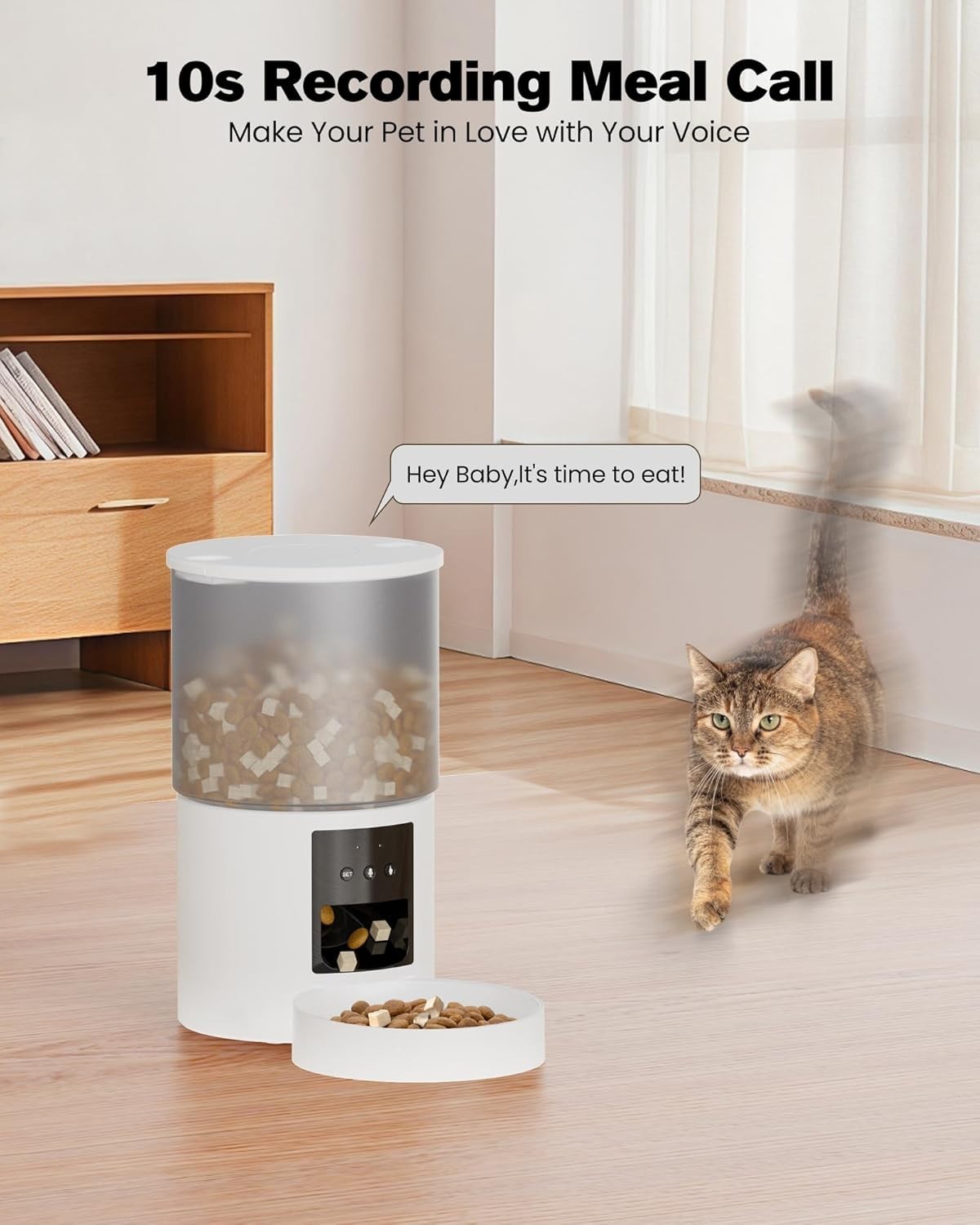 Smart WiFi Pet Feeder 4L App Control Auto Food Dispenser Voice Call