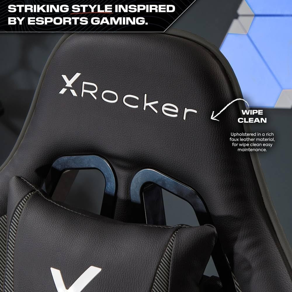 Kids High Back Gaming Chair 3D Armrests Adjustable Faux Leather