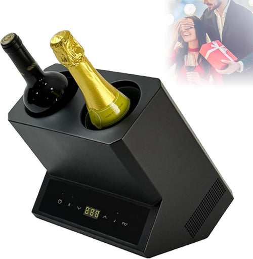 Dual Bottle Electric Wine Chiller Smart Touch Temperature Control 41–64°F