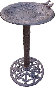 Antique Bronze Cast Bird Bath – Elegant Outdoor Hummingbird Garden Decor