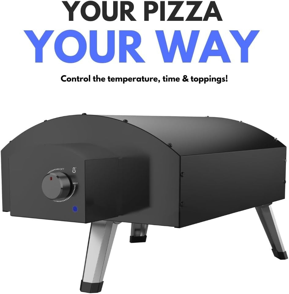 Electric Pizza Oven 12" | Indoor Outdoor BBQ Pizza Maker w/ Stone Plate 2200W