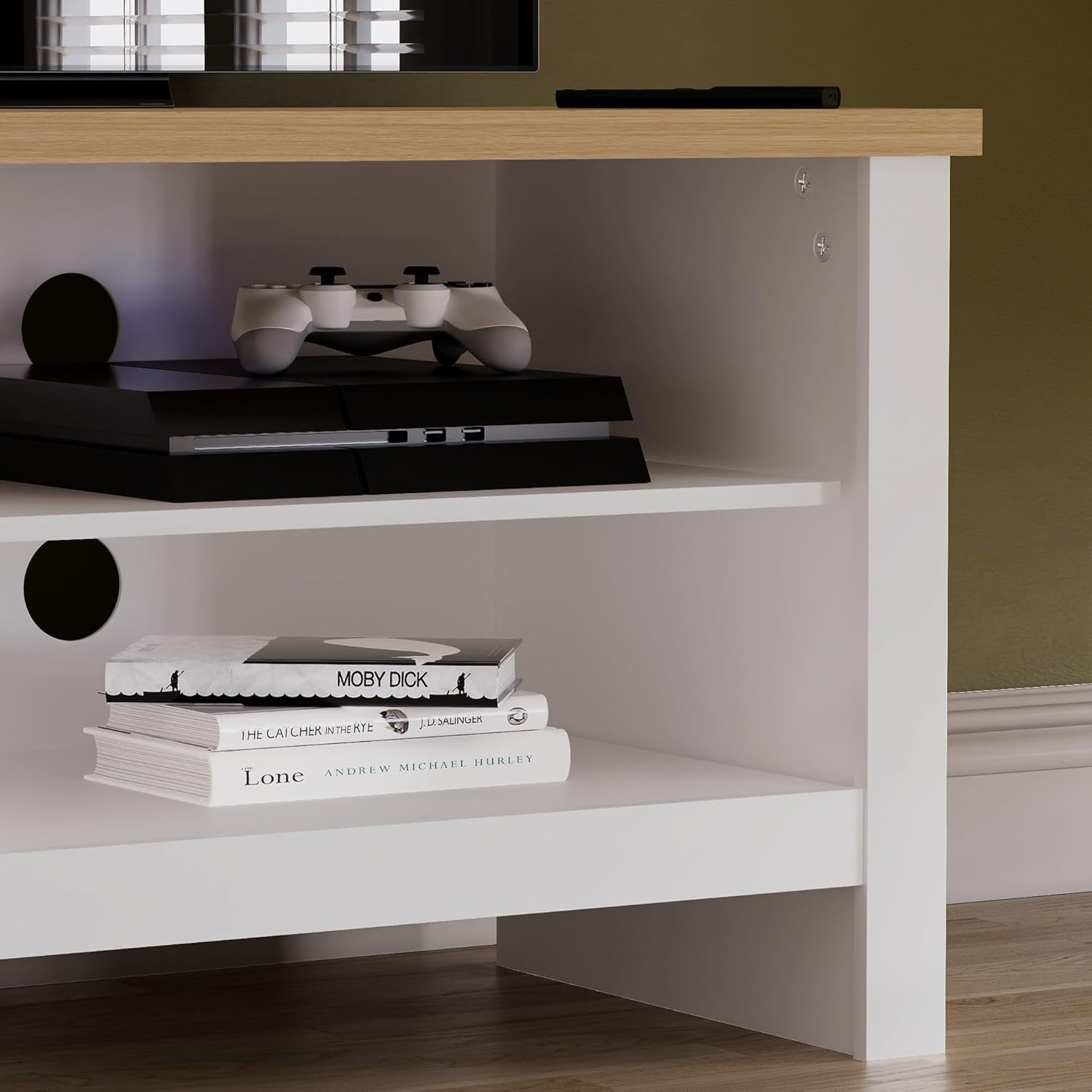 Modern White TV Cabinet Stand 1 Door Storage Unit Entertainment Console