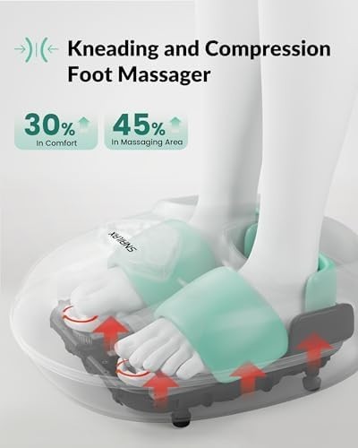 Snailax Shiatsu Foot Massager with Heat 2025 – Deep Kneading Rolling Compression
