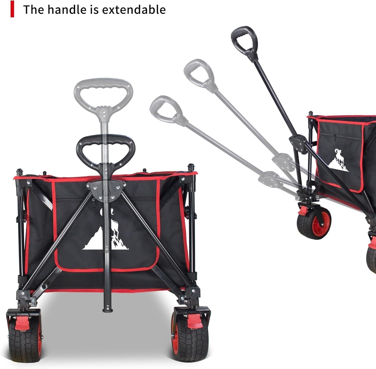 XL Collapsible Wagon 445L Heavy Duty Cart w/ Canopy Brakes All-Terrain Wheels