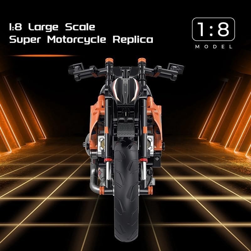 586pcs Realistic Motorcycle Model Kit with Moving Parts & Easy Build