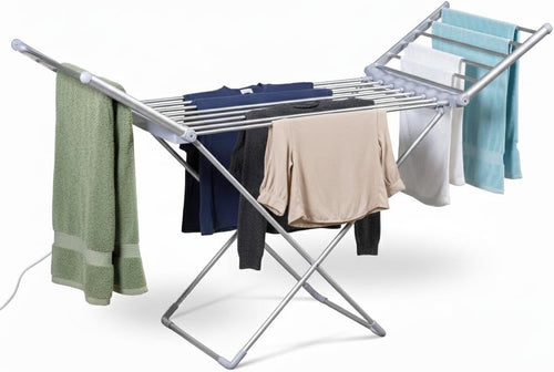Electric Heated Clothes Airer Folding Drying Rack 20 Heated Bars
