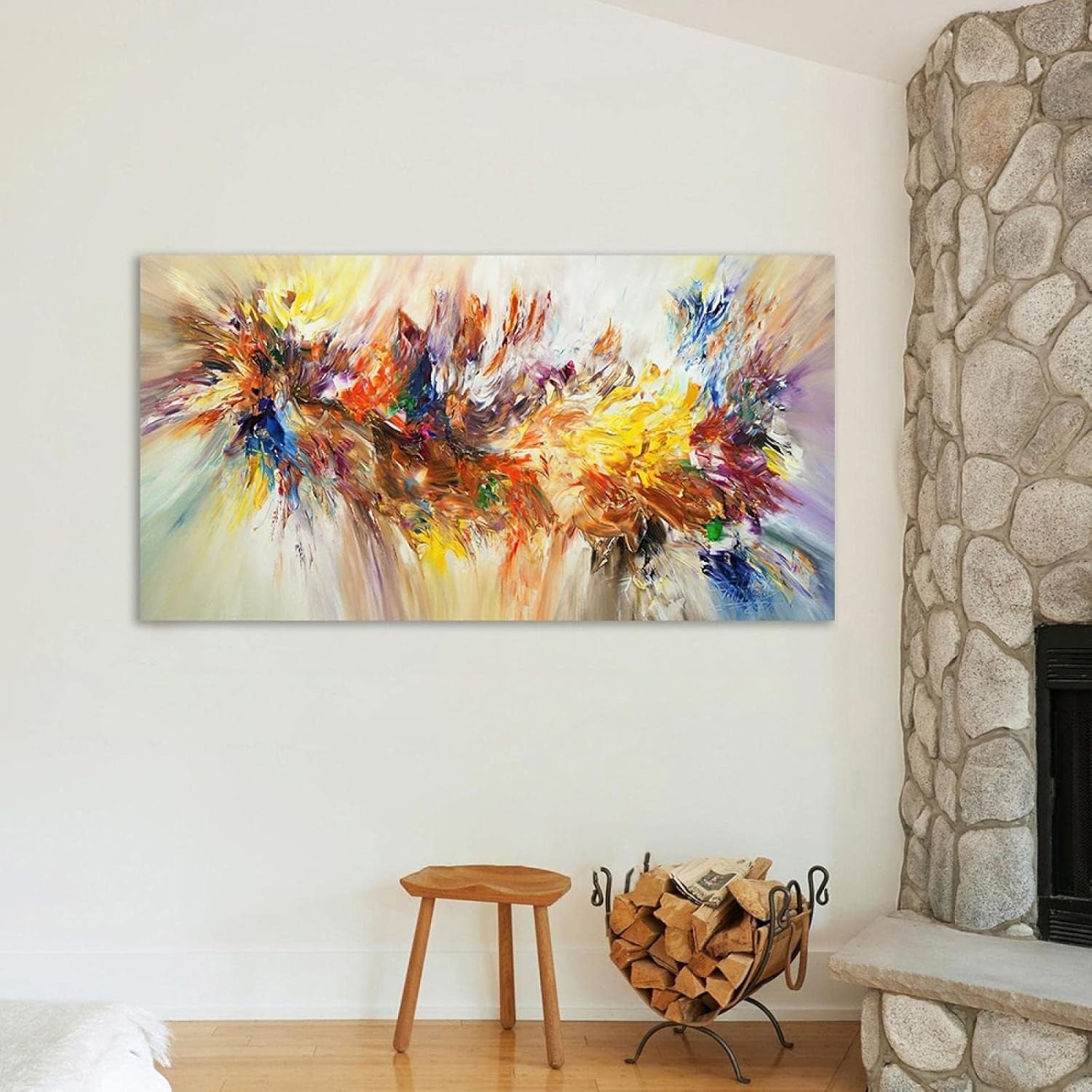 Large Abstract Flower Canvas Wall Art 80x160cm Frameless