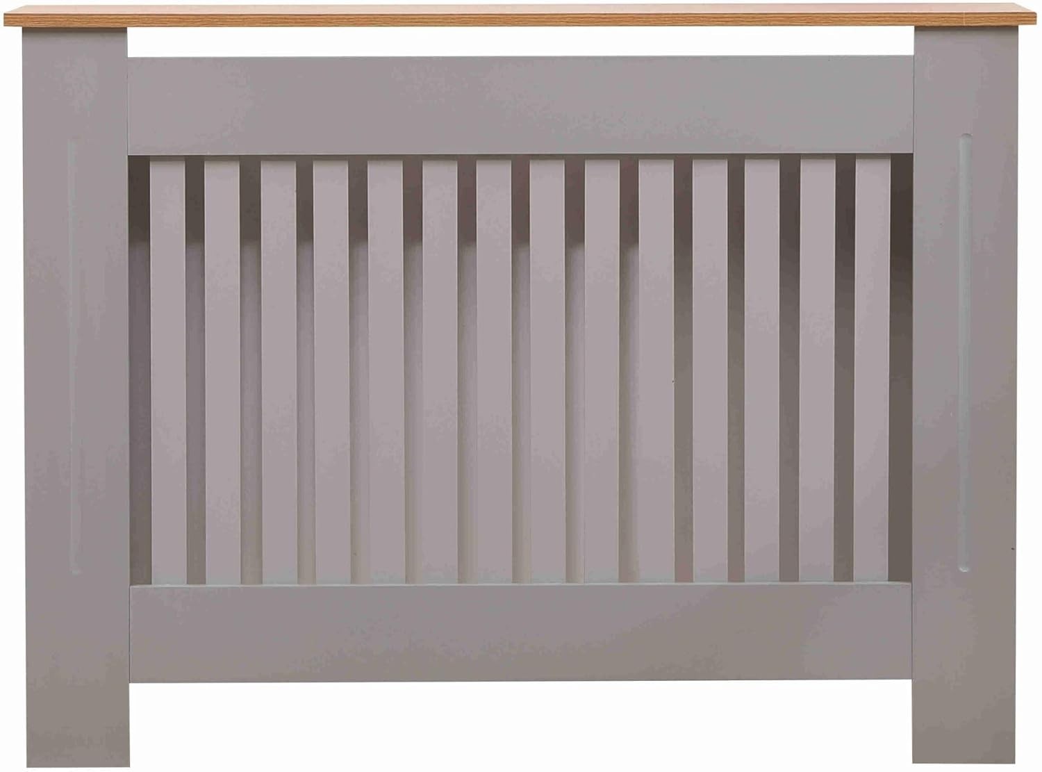 Medium Grey Radiator Cover | Slatted MDF Cabinet