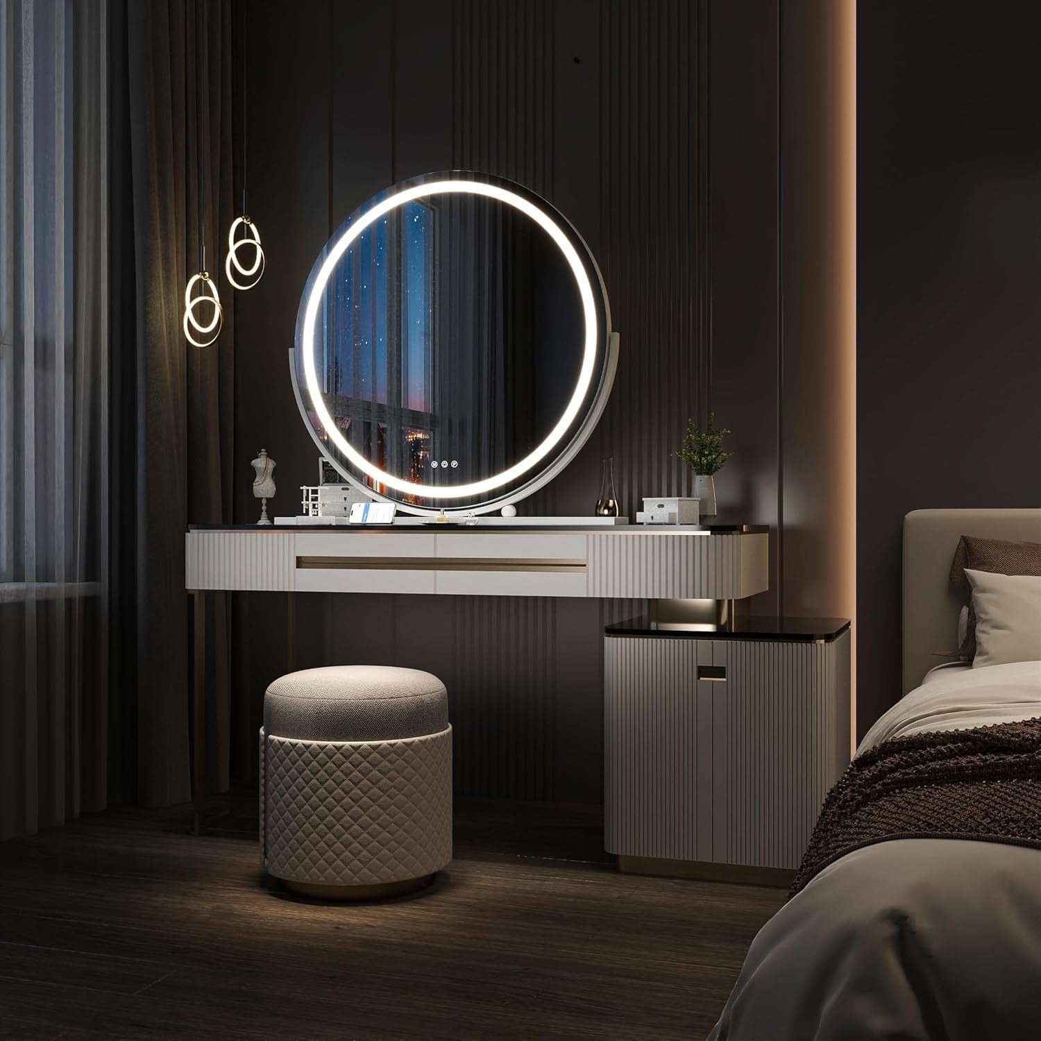 LED Vanity Mirror 70x70cm with Dimmable Lights & Smart Touch Control