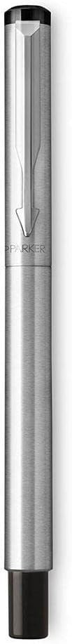 Medium Fountain Pen Stainless Steel Chrome Trim Blue Ink Gift Box
