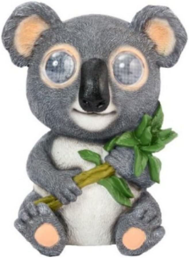 Large Solar Koala Garden Ornament • LED Blinking Eyes • Outdoor Patio Decor